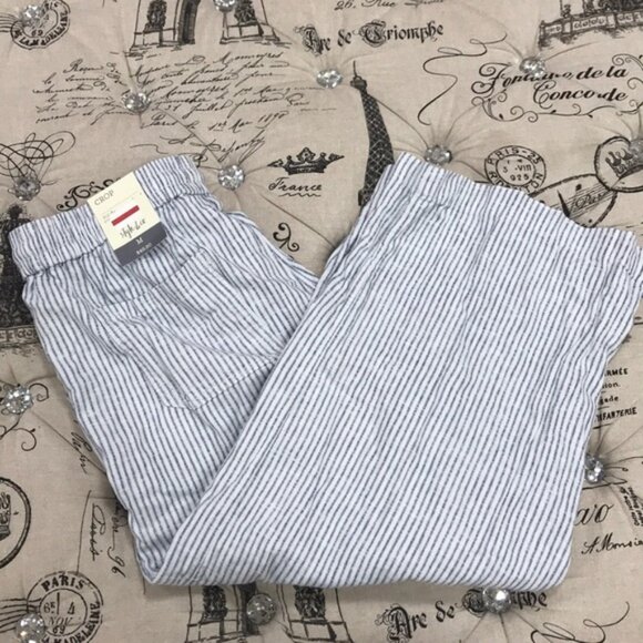Style & Co Striped Linen Cropped Pants - Picture 10 of 10